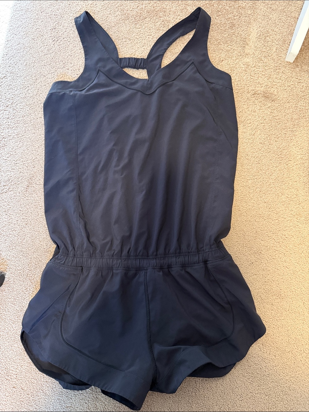 lululemon athletica Navy Athletic Romper with Elastic Waistband